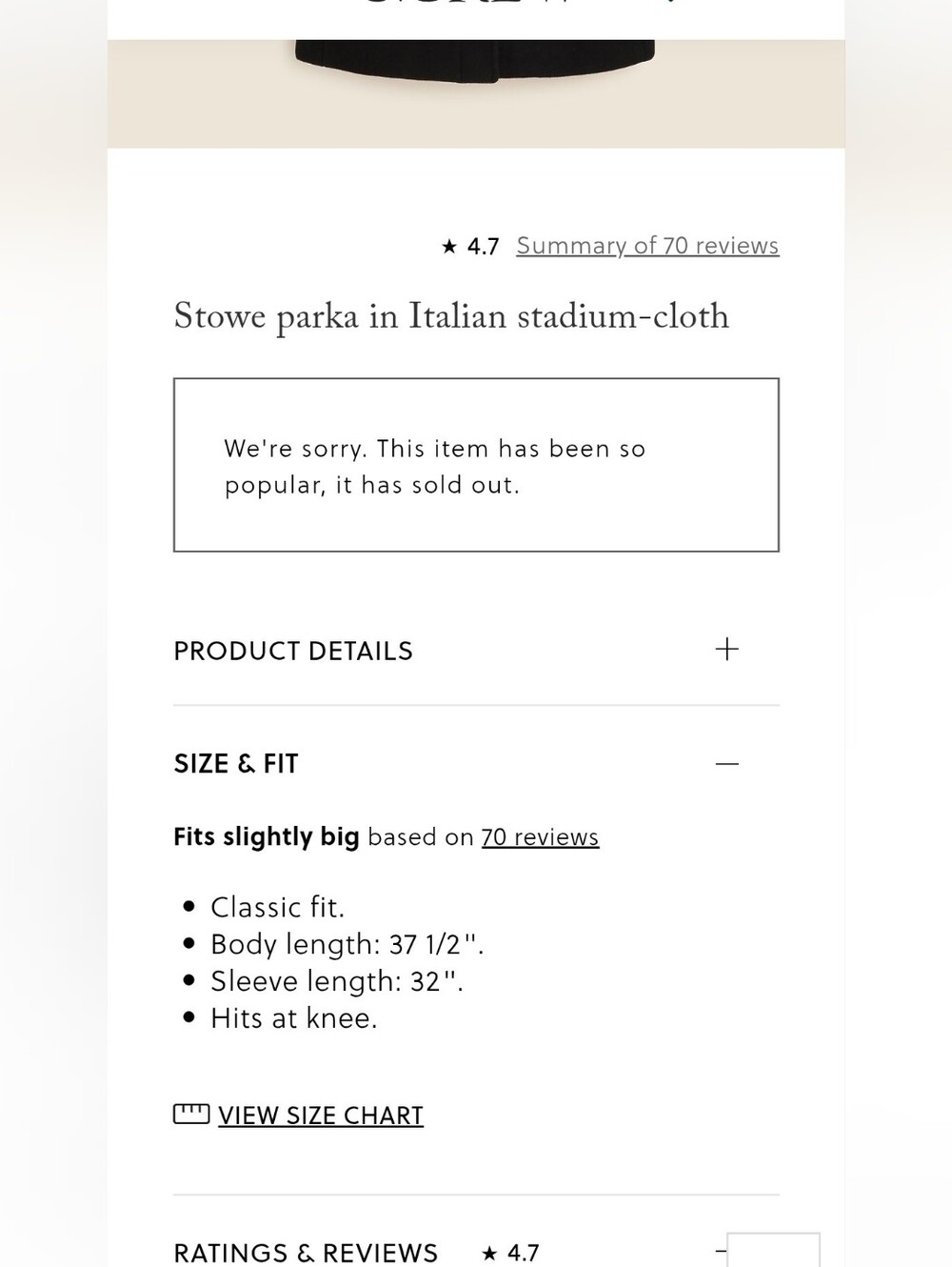 J. Crew Stowe parka in Italian stadium-cloth Black. - Picture 9 of 10